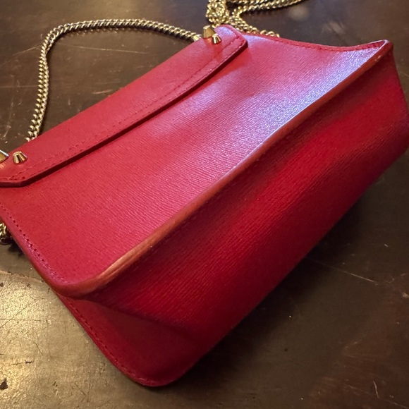 Red FURLA crossbody studs, chain - Picture 9 of 9